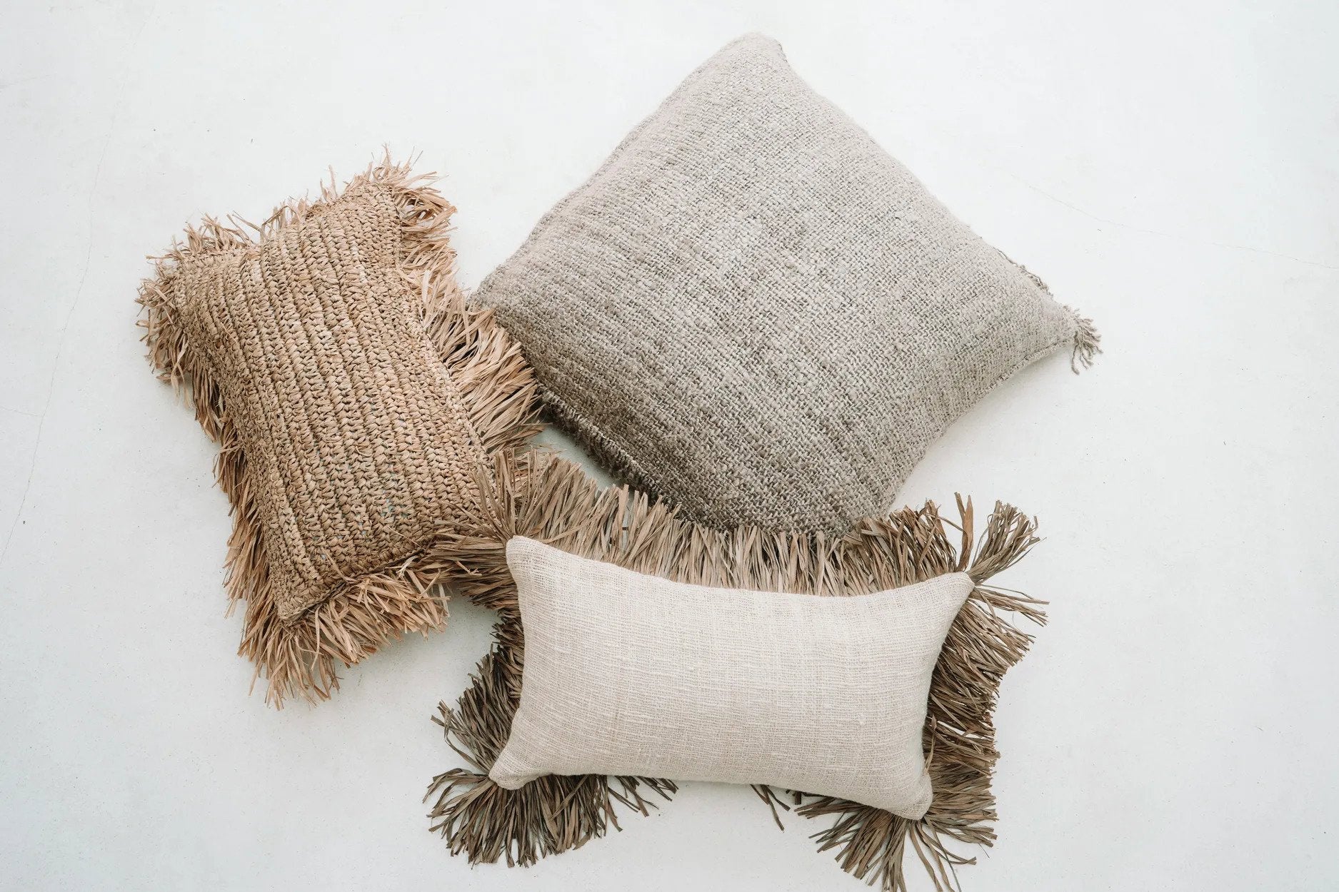 The Raffia Cushion Cover - Rectangular - Natural - 30x50