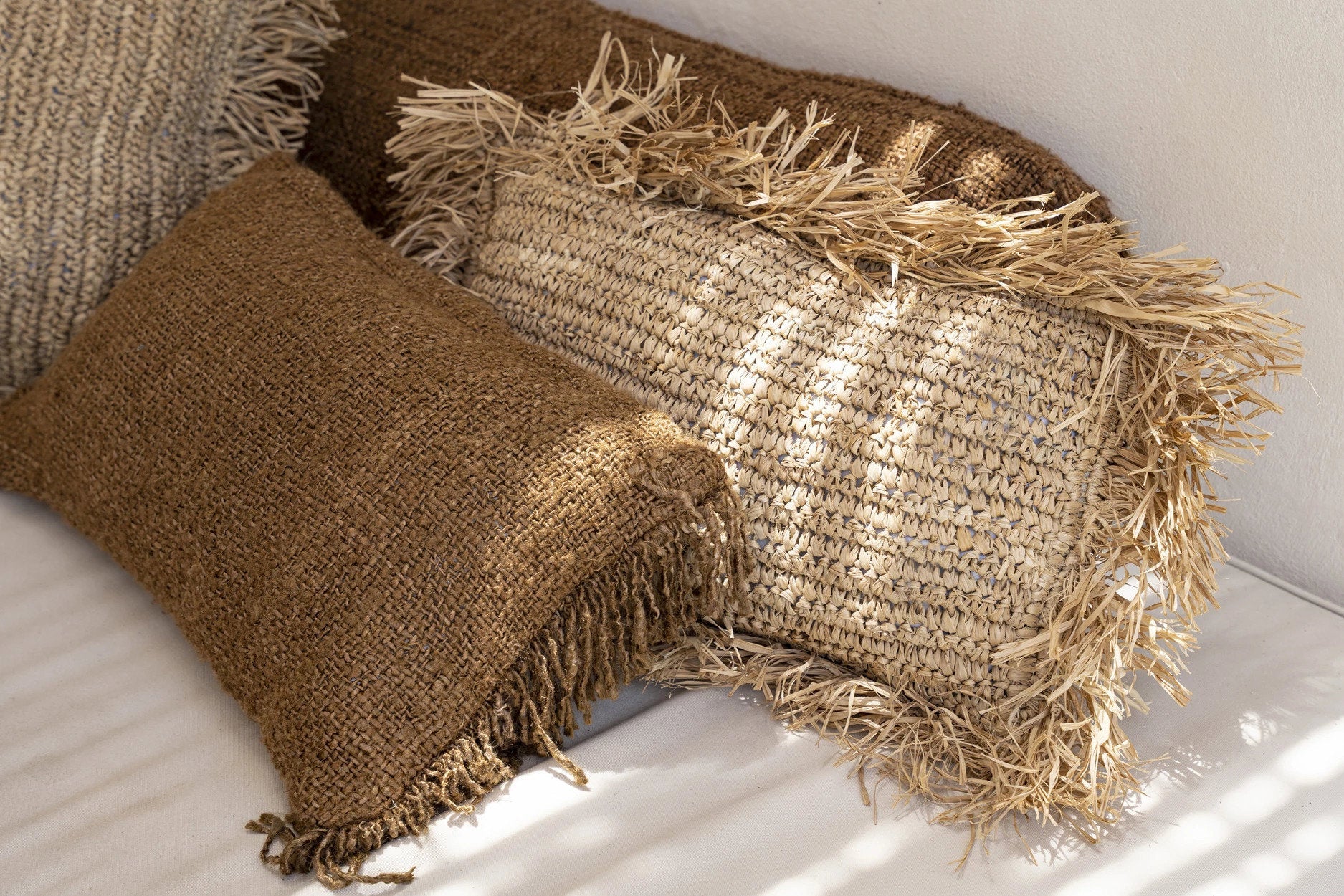 The Raffia Cushion Cover - Rectangular - Natural - 30x50