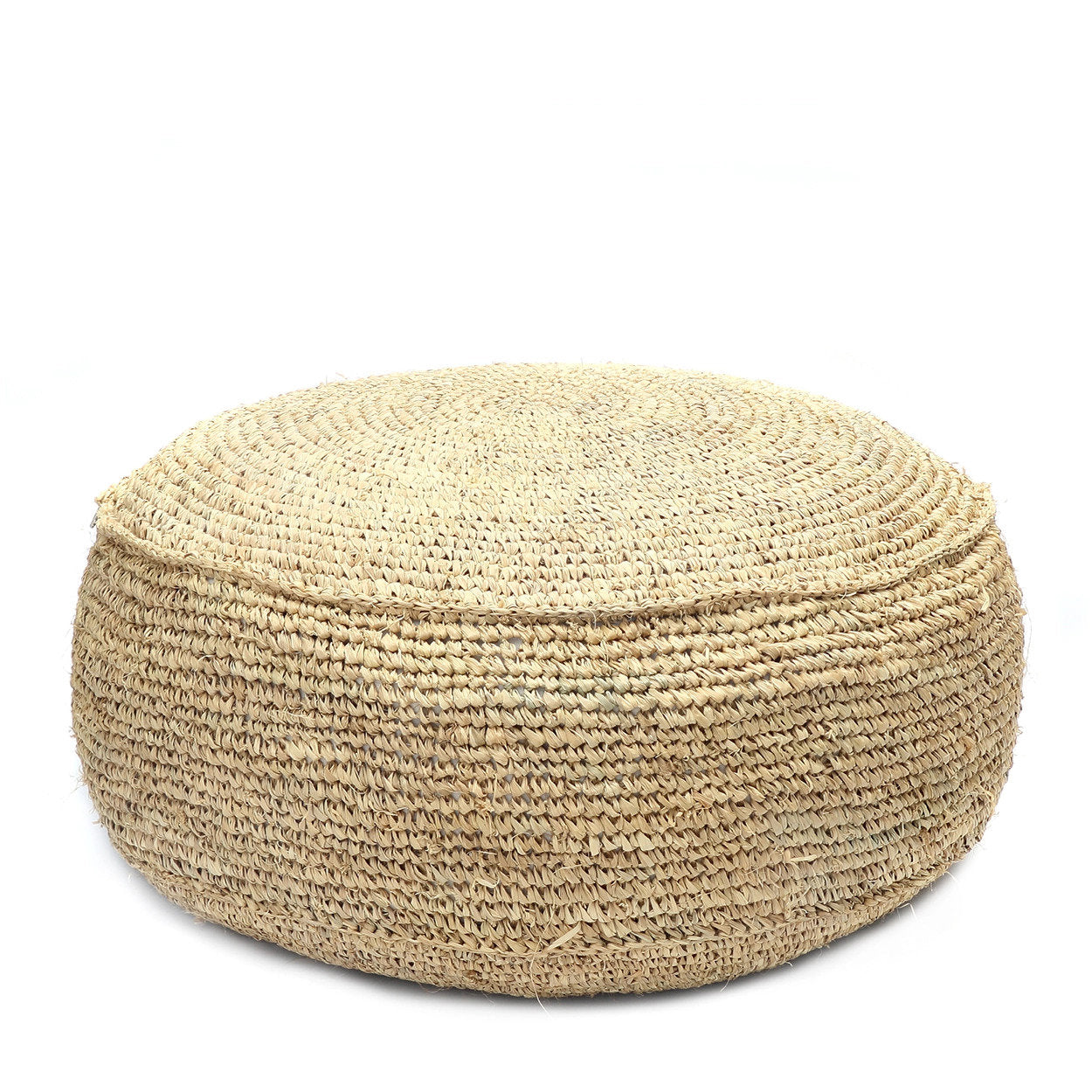 The Raffia Flowers Pouf - Natural