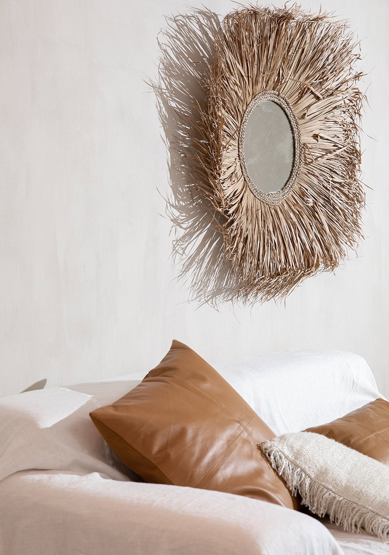 The Four Panel Leather Cushion Cover - Camel - 40x40_40