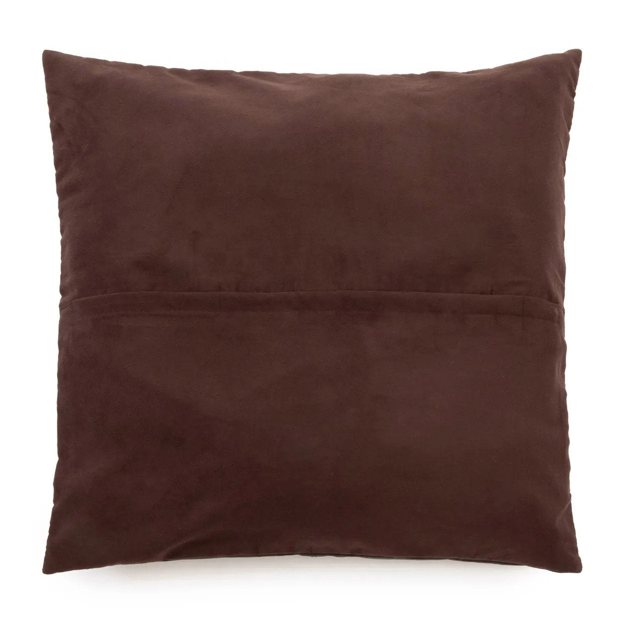 The Four Panel Leather Cushion Cover - Choco - 60x60_40