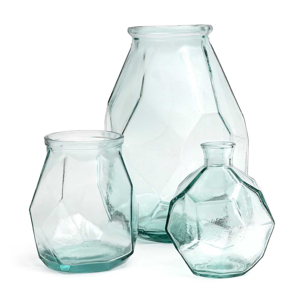 "The Round Origami Vase - Blue"