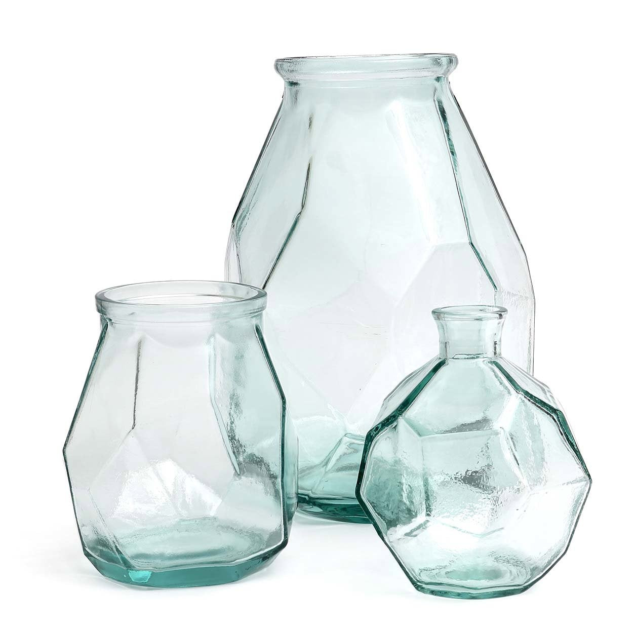 "The Wide Origami Vase - Blue"