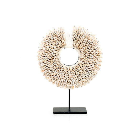 The Papua Shell Disc on Stand - White - S