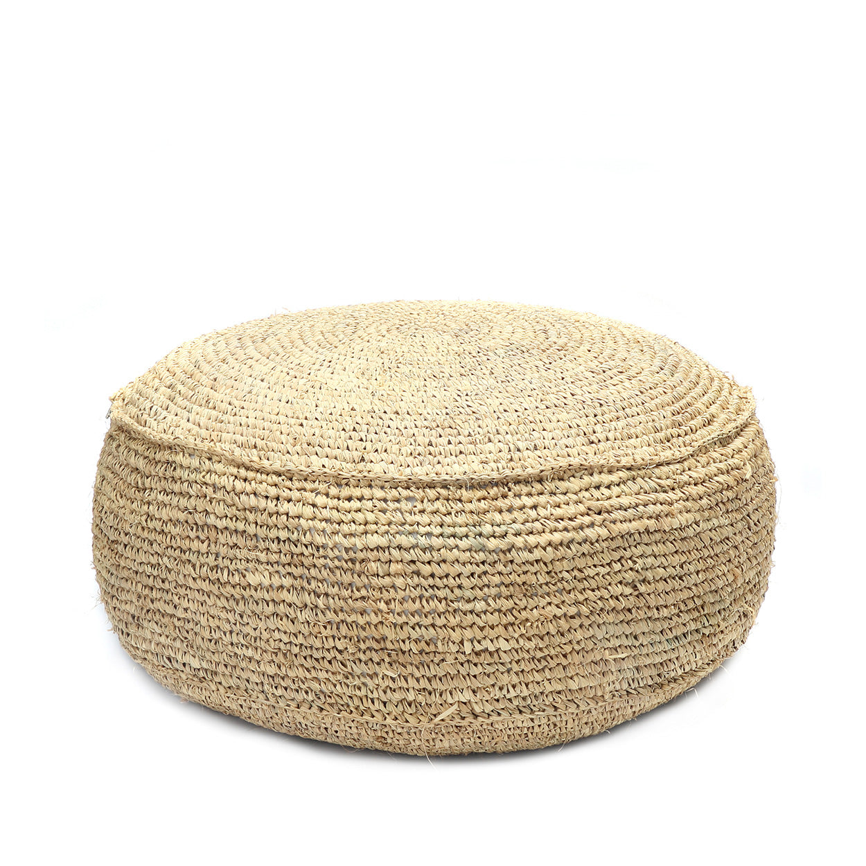 The Raffia Flowers Pouf - Natural