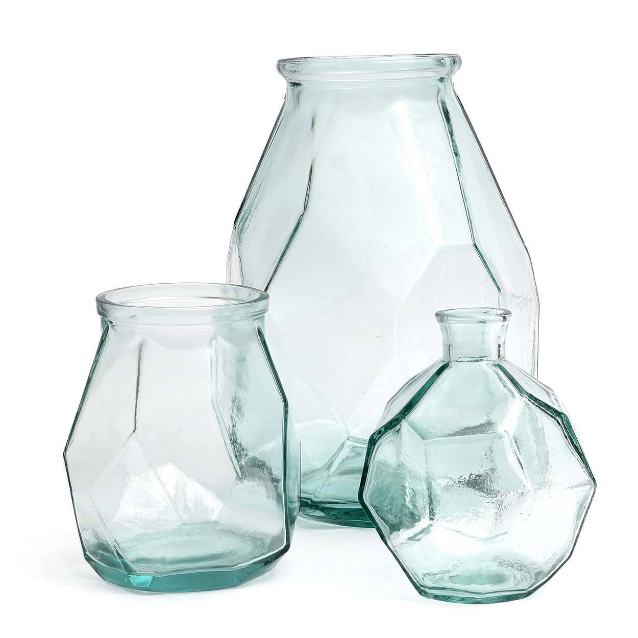 "The Wide Origami Vase - Blue"