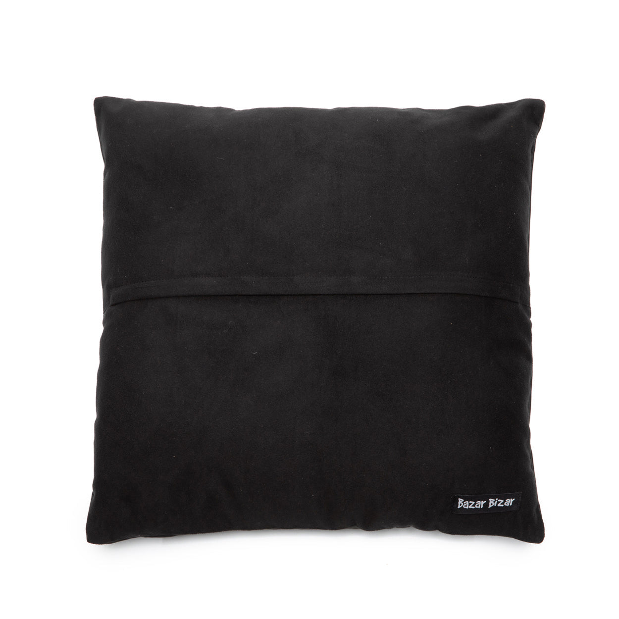 The Four Panel Leather Cushion Cover - Black - 40x40