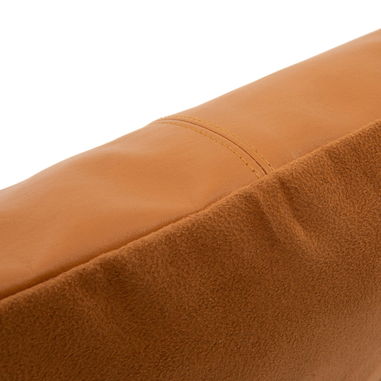 The Four Panel Leather Cushion Cover - Camel - 40x40_40
