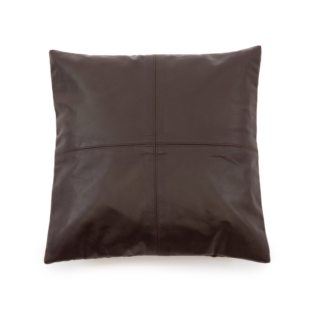 The Four Panel Leather Cushion Cover - Choco - 40x40_40