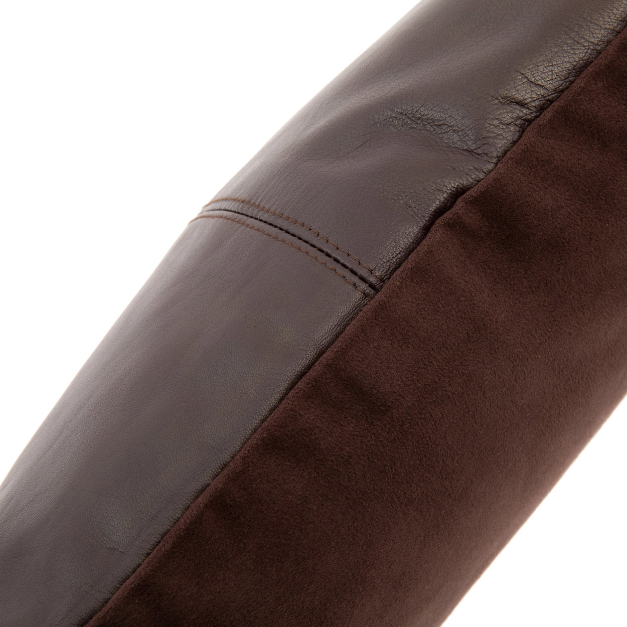 The Four Panel Leather Cushion Cover - Choco - 40x40_40