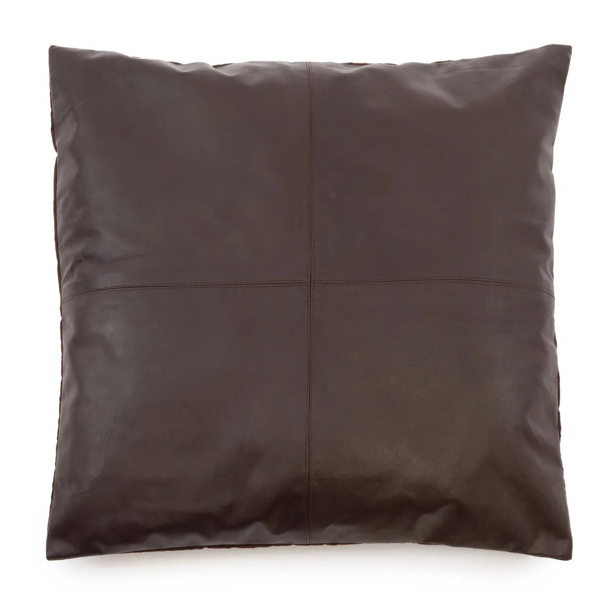 The Four Panel Leather Cushion Cover - Choco - 60x60_40