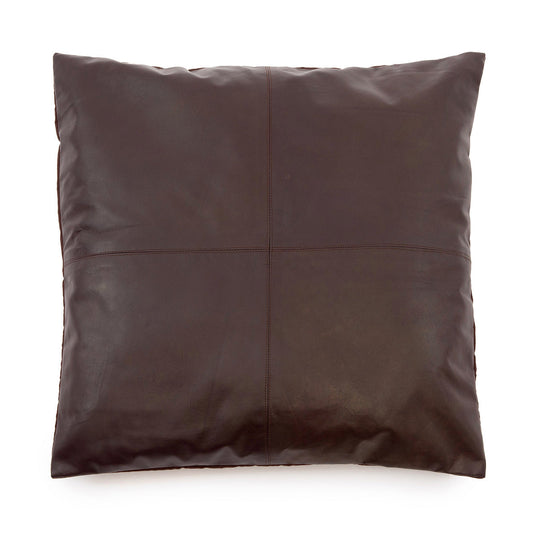 The Four Panel Leather Cushion Cover - Choco - 60x60_40
