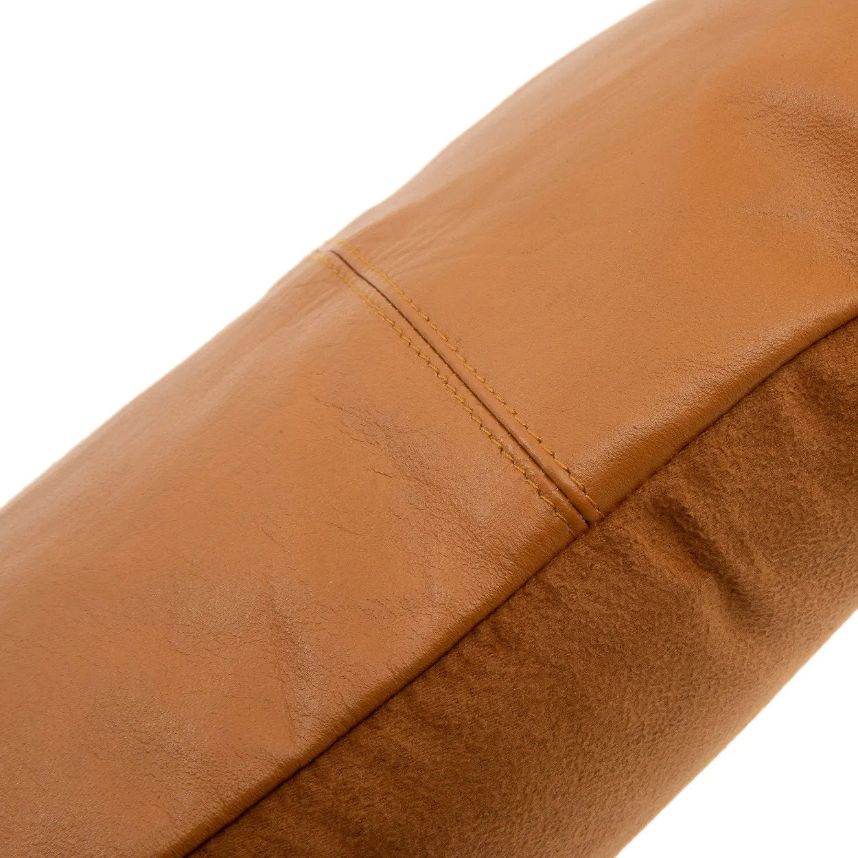 The Six Panel Leather Cushion Cover - Camel - 30x50_40