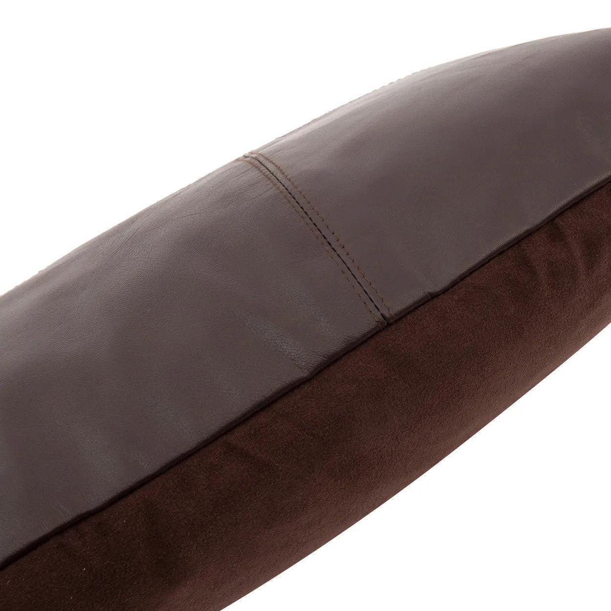 The Six Panel Leather Cushion Cover - Choco - 30x50_40